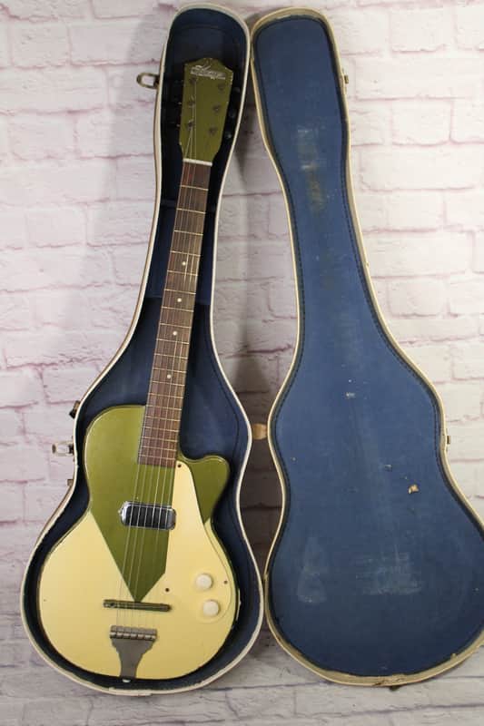 👀Vintage 1955 Kay K-136 "Peanut" Art Deco 2 Tone Metallic Green/ White w/ OHC image 1