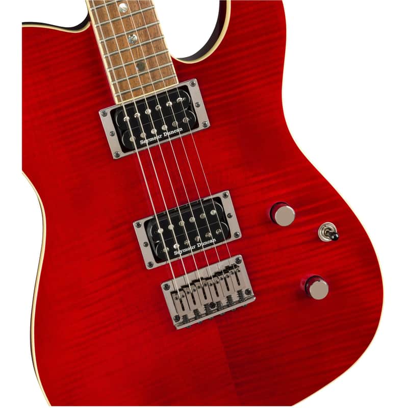 Fender Special Edition Custom Telecaster Flame Maple Top w/ Seymour Duncan Humbuckers - Crimson Red Transparent image 1