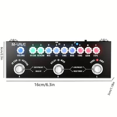 M-VAVE Portable Guitar Multi-Effects Pedal All-in-One Effects Processor for Guitar & Bass image 3