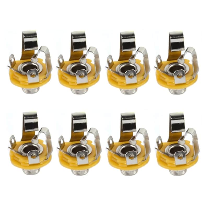 6.35Mm (1/4Inch) Female Stereo Socket Panel Mount Jacks, Patch Cables, Microphone Connector Adapter 8Pcs image 1