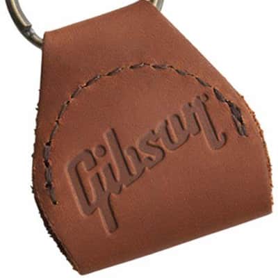 Gibson AKYC-BRN Premium Leather Pickholder Keychain Brown image 3
