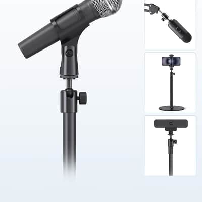 Ball and Socket Head Microphone Adapter, All Metal, 180° & 360° Swivel Mini Mic Ball Head Adapter with 5/8"-27 Thread & 3/8" Scew Adapters, Ideal for Microphone Angle Adjustment & Studio Setup image 2
