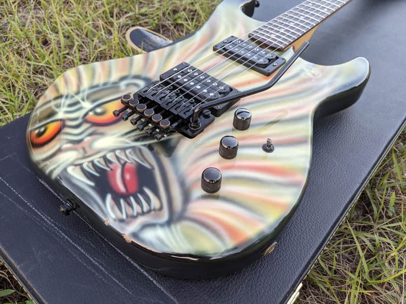 Rare Kramer Pacer Imperial USA 1984/85 Banana Headstock Custom Kline Graphics All Original image 1