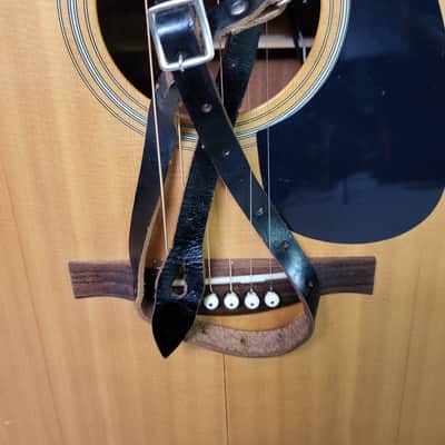 Vintage RARE 1955 USA "Old School" Style Leather Guitar Strap Metal Buckle Case Candy image 2
