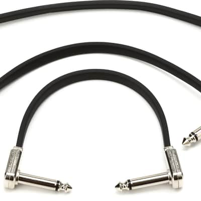 Ernie Ball P06221 Flat Ribbon Pedalboard Patch Cable - Right Angle to Right Angle - 6-inch (3-pack) image 2