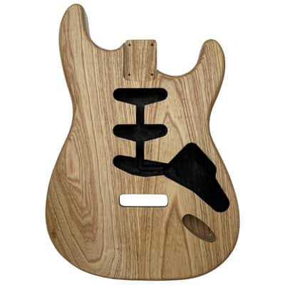 Amuic Strat Electric Guitar Body Vintage, 2Pcs SSS Roasted Swamp Ash Wood Body for ST Electric Guitar (Natural) image 3