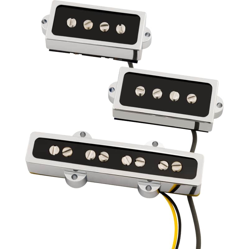 Fender Cobalt Chrome Bass Pickup Set - Black/Chrome image 1