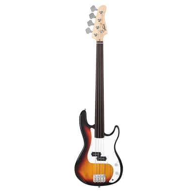 Glarry Fretless Electric Bass Guitar Full Size 4 String for experienced Bass Players Cord Wrench Tool Sunset Color image 14
