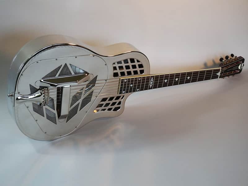 National Reso-Phonic Style 1.5 German Silver Body Cutaway Tricone 2023 Mirror Nickel w/Wiggle Border image 1