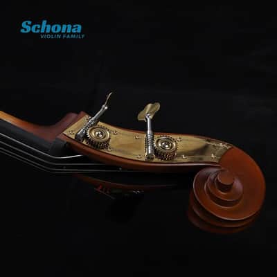 SCHONA SDB-03ME - 4/4 Handmade Solid Wood Double Bass Matte Finish SpruceTop Maple Back Sides Headstock Ebony Fingerboard Professional Contrabass image 4