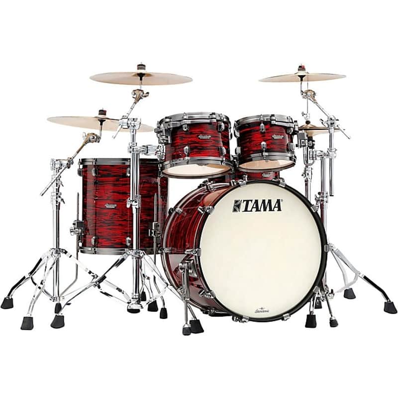 Tama Starclassic Maple Shell Pack 22/10/12/16 (Red Oyster Wrap, Smoked Black Nickel HW) image 1