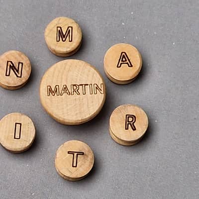 6 CHEVILLES guitare épingle - Bois buis lettres évidées - MARTIN - CUSTOM image 2