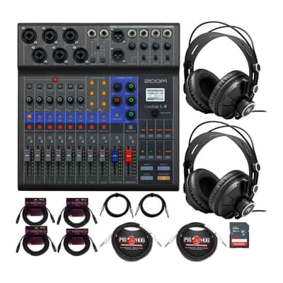 Zoom LiveTrak L8 Portable 8 Channel Digital Mixer and MultitrackRecorder Bundle image 1