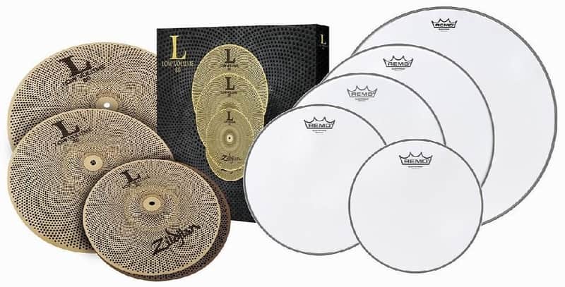 Zildjian Low Volume Set L80 Cymbals and Remo Silentstroke Heads image 1