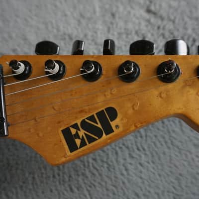 1985 ESP Japan Custom Craft House Super Strat Rare Early Pre-LTD Birdseye Maple Floyd Rose White image 8