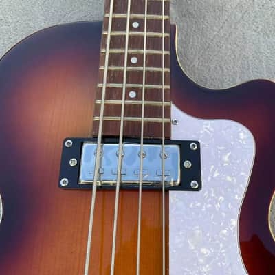 Electric Violin Bass Guitar – Semi-Hollowbody Flame Maple Back, Vintage Series image 3