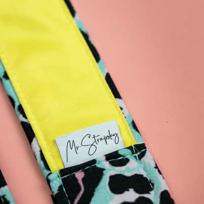 Mr.Strapsky Pink Cheetah Guitar Strap Bass Strap With Italian Satin image 7