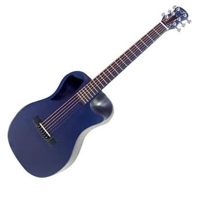 Journey Instruments OF660  Carbon Fiber Collapsible Travel Guitar w/Bag & Pickup Blue image 7