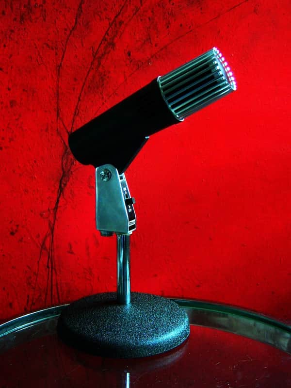 Vintage 1960's Olson M-219 dynamic cardioid microphone Dual Z w stand prop repair Calrad Shield Lafayette image 1