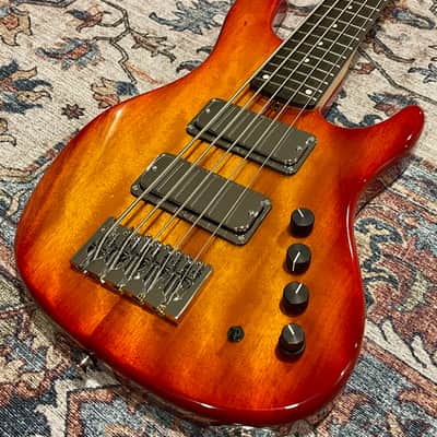 Mike Lull JT5-24 Custom 5-String Bass – Fireglo Finish image 2