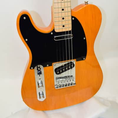 2015 Squier Affinity Series Telecaster Left-Handed Electric Guitar, Maple Fingerboard, Butterscotch Blonde w/ Bag image 3