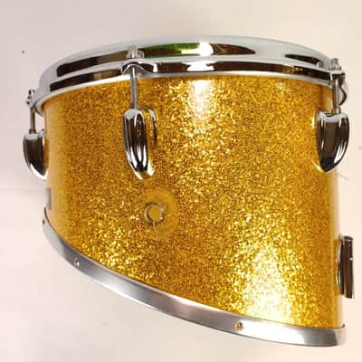 Slingerland 12,8,10,13"Gold Sparkle Marching Quads-Tom Drums Vintage 70s 5Ply US image 20