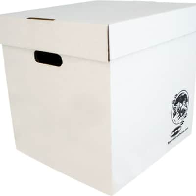 (1) 12" White Record Box with Lids - LP Vinyl Album 33rpm Cardboard Storage image 1