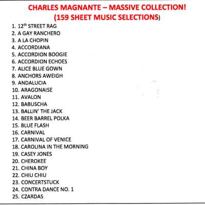 Charles Magnante Massive Accordion Sheet Music DVD WITH 161 Selections Knocky P{F-1 2026 image 2