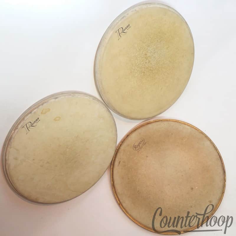 Rogers 3x 13"Drum Heads Coated 60s All-Weather Cleveland,70s Big R USA Powertone image 1