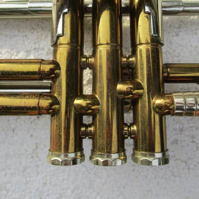 Getzen 90 Deluxe Trumpet, 1949, USA, Gold Lacquer, Tags, Case, Very Clean image 12