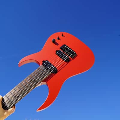 Schecter USA CUSTOM SHOP Keith Merrow KM-7 Stage Red Satin 7-String Electric Guitar w/ Case (2024) image 1