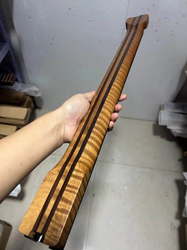 Roasted Tiger Maple Headless Guitar Neck, 22 Frets, Rosewood Fingerboard image 1