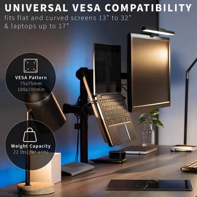 Laptop & Monitor Studio Desk Mount – Adjustable Black VESA Stand for Music Production & Home Studio Setups image 5
