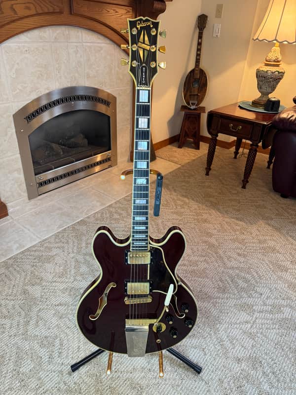 Gibson ES-355TDSV with Lyre Vibrola 1973 - Wine Red image 1
