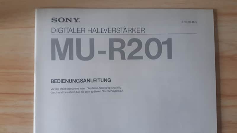 Sony MU-R201 Digitaler Hallverstarker Bedienungsanleitung German Manual 1987 image 1