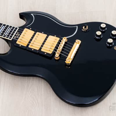 1999 Gibson Custom Shop 1961 Les Paul SG Custom Ebony 3 Pickup w/ 57 Classic PAFs, Case image 9