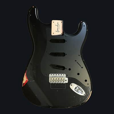 Made to Order - FRANCHIN Mercury guitar body GILMOUR'S BLACK ST REPLICA Relic Aged 100% Nitro Lacquer Alder Stratocaster-Strat-S-Style Made in Italy image 1