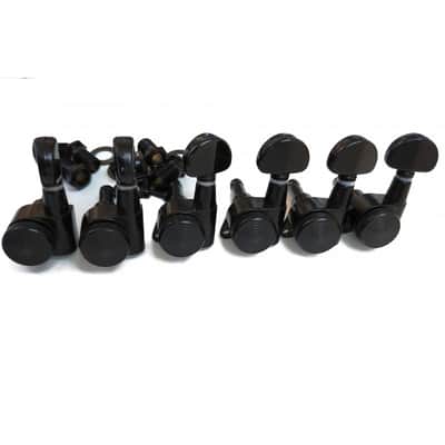 6 in line Black JinHo LEFTY locking Machine head, kidney bean buttons Bild 10