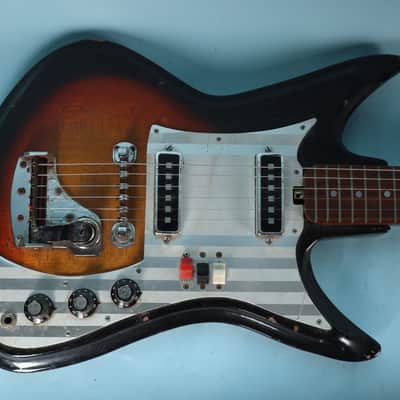 Teisco Del Rey ET-230 Sharkfin Electric Guitar Silvertone K2L Tobacco Burst image 20