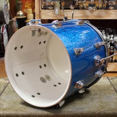 1960s Ludwig Downbeat Outfit in Sparkling Blue Pearl 14x20 8x12 14x14 image 15