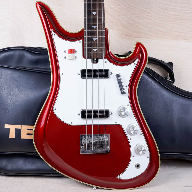 Teisco SPB-200 Spectrum Bass MIJ 2000 Metallic Red Short Scale 30' Japan w/ Bag image 1