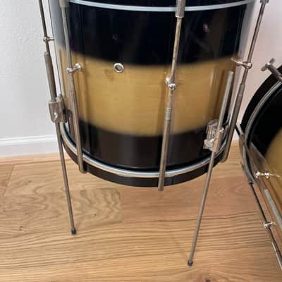 Decolite 3-pc Drum Kit Black Gold Duco Bop Sizes 12/14/16 Ludwig/WFL Shells w/ Hard Cases image 3