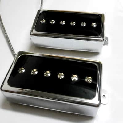 Humbucker Sized P90 Pickups SET Hand Wound PAF Size Single Coil Q Bridge Neck by Q pickups image 5