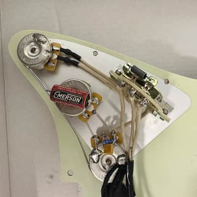 Fender Original 57’/62’ Pickups - Pre-Wired with Emerson Blender Kit and GuitarSlinger Aged ‘62 Mint Green Pick guard and knobs image 3