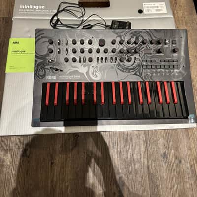 Korg Minilogue bass polyphonic analog synthesizer 2025 - Black and red image 1