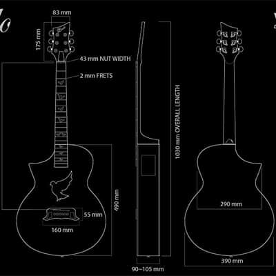 Lindo Left Handed White Dove V2 Electro Acoustic Guitar with Preamp / Tuner / EQ and Padded Gigbag image 8