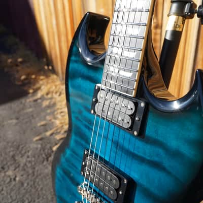 ESP USA Viper Black Aqua Sunburst 6-String Electric Guitar w/ Hard Case (2023) image 8