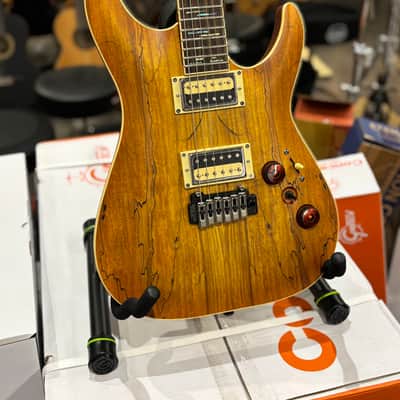 Schecter C-1 Exotic Spalted Maple 2020 - Present - Satin Natural Vintage Burst image 2