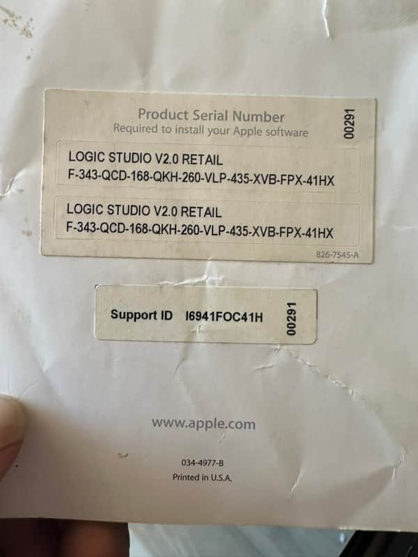 Apple Logic Studio V2.0 60mA Firewire 2007 Era image 1