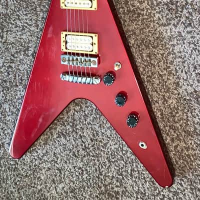 Vintage 1982 Ibanez Rocket Roll II Flying V Fire Red electric guitar made in japan ohsc image 1